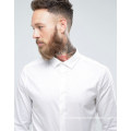 Skinny Sateen Shirt in White with Pink Tie Save Shirt